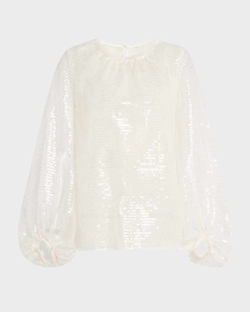 Sparkling Long-Sleeve Femme Blouse